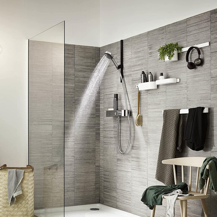 hansgrohe Pulsify S - Duschkopf, Handbrause mit 3 Strahlarten (Activation Version), runde Duschbraus