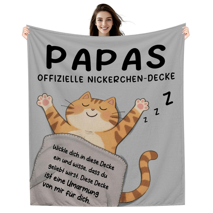 Amorea Papas offizielle Nickerchen-Decke Lustige Decke für Papa Geburtstag Vatertag Kuscheldecke Ges