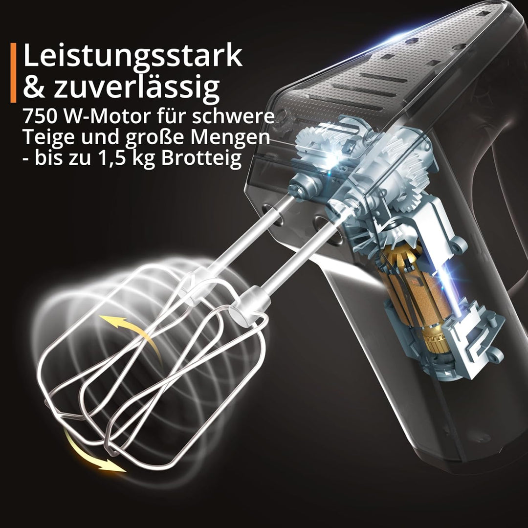Krups GN9121 3 Mix 9000 Handmixer | 750 Watt | Geschwindigkeitsregler | Turbomodus | Auswurffunktion