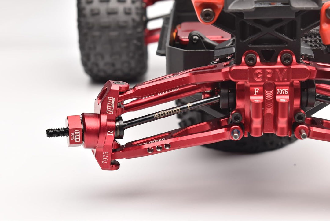 GPM Racing 4140 Medium Carbon Steel Front CVD Drive Shafts with Aluminium 7075 Wheel Hex for Arrma 1