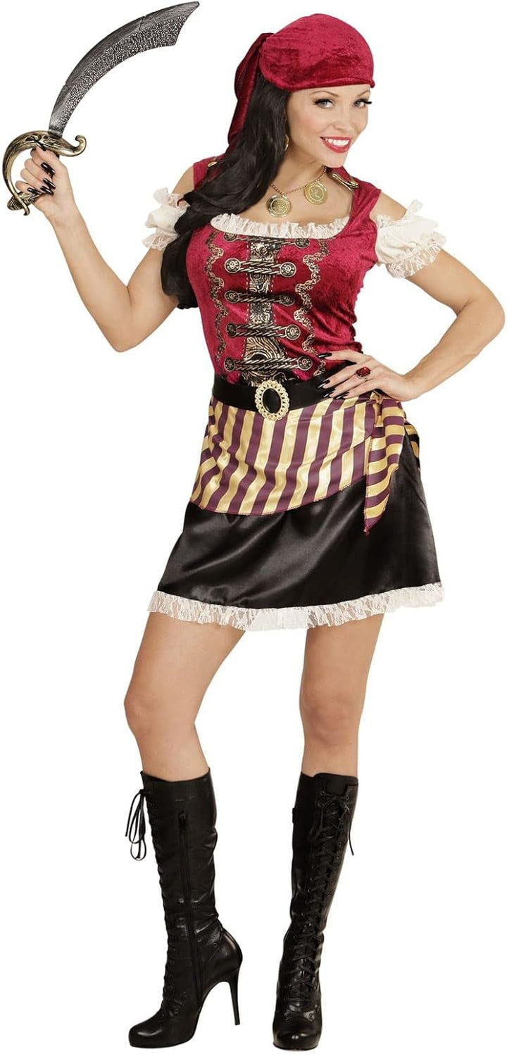 Widmann - Kostüm Piratin, Kleid, Gürtel und Bandana, Seeräuberin, Karneval, Mottoparty, M
