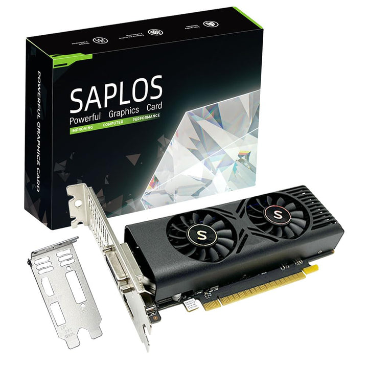 SAPLOS GTX 1050 Grafikkarte für PC, 4GB GDDR5 128-Bit, HDMI DisplayPort DVI-D, Computer-GPU, Gaming