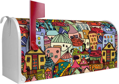 banjado® Amerikanischer Briefkasten - US Mailbox/Letterbox mit Motiv Funky Town 51x22x17cm - Postkas