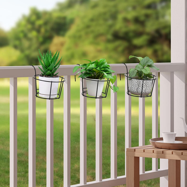 Cabilock 5 Stücke Blumentopf Halterung Balkongeländer Balkon Blumenständer Rack Pflanzkasten Balkonk
