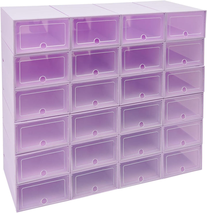 Schuhboxen Stapelbar, Schuhkarton Schuhregal Mit Türen 33 X 23 X 14 Cm 24 Stück In Einem Set Stapelb