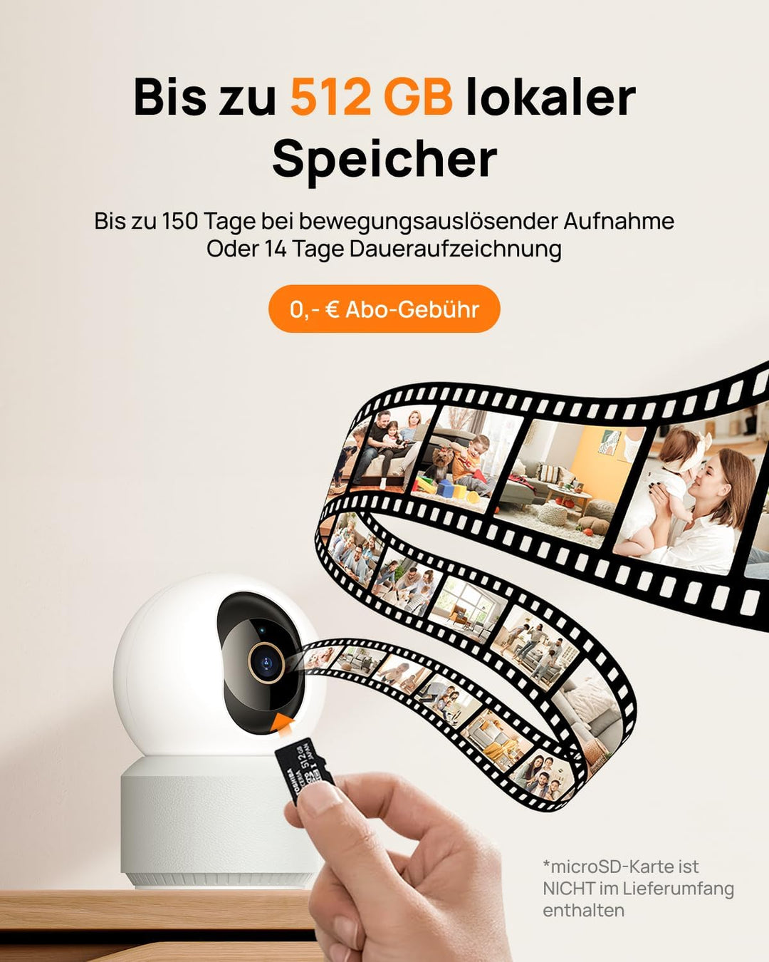 Anona Pano 4K-Innenüberwachungskamera mit 360°-Autotracking und Wi-Fi 6, Innenkamera mit Erkennung v