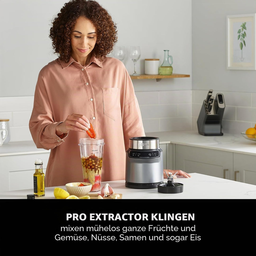 Ninja BN500UK Mixer mit Auto-iQ, Mix-in-Becher, One-Touch-Steuerung, Smoothies, Milchshakes und gefr