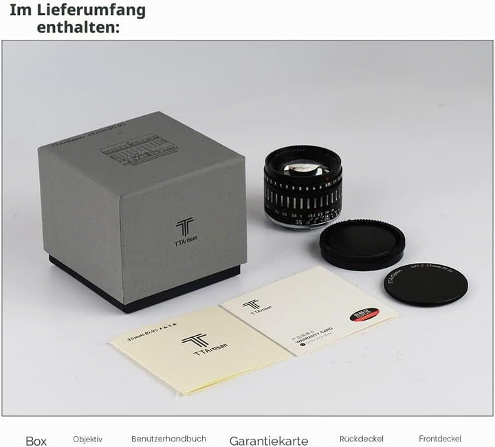 TTArtisan 35mm F0.95 APS-C Manueller Fokus Kameraobjektiv, super grosse Blende, Retro-Stil, leichtes