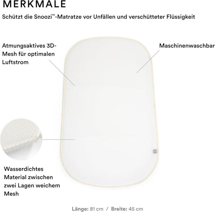 Stokke Snoozi Schutzbezug, White - Schützt und verlängert die Lebensdauer der Snoozi Matratze - 100%