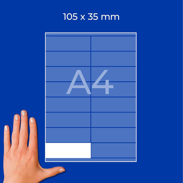 AVERY Zweckform 3423 Adressaufkleber (1.600 Klebeetiketten, 105x35mm auf A4, Papier matt, individuel