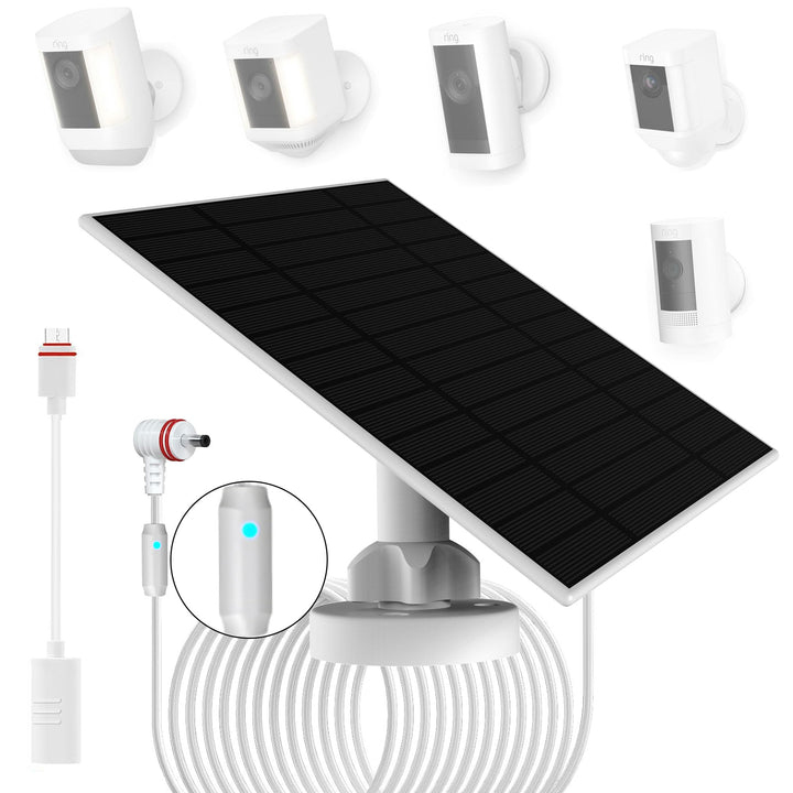 6W Solarpanel mit Ladewarnung, Atemlicht, für Ring kamera mit eingebauten wiederaufladbaren Batterie