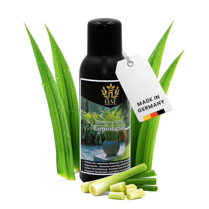 HAF Saunaaufguss Lemongras 100 ml - Sauna Aufgussmittel mit natürlichen ätherischen Ölen - Saunaduft