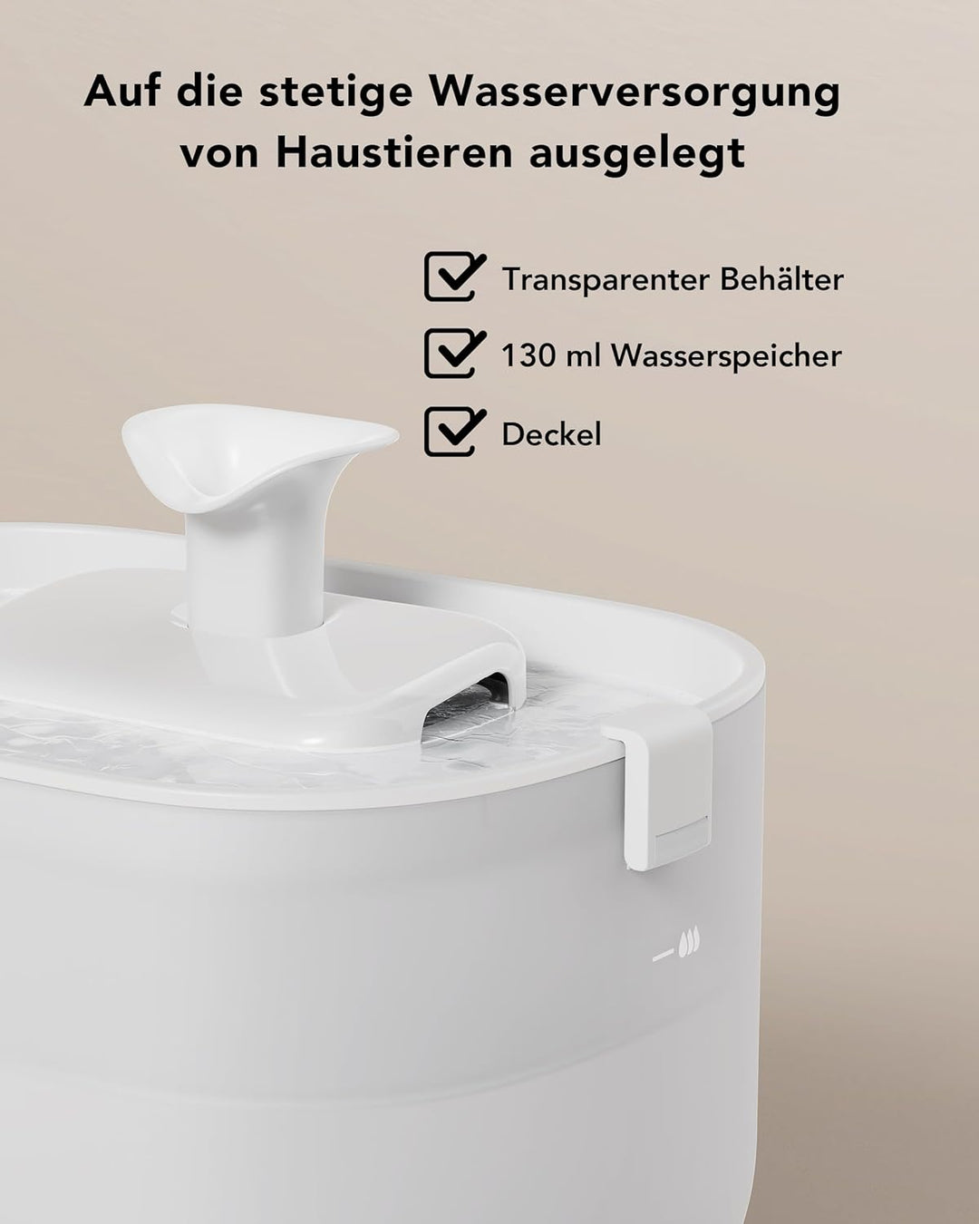PETLIBRO Trinkbrunnen für Katze mit Kabelloser Wasserpumpe, 2,5L/84oz Dockstream Katzenbrunnen für K