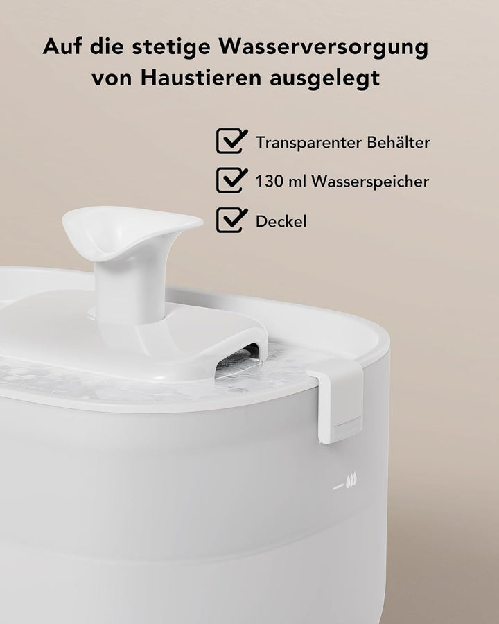 PETLIBRO Trinkbrunnen für Katze mit Kabelloser Wasserpumpe, 2,5L/84oz Dockstream Katzenbrunnen für K