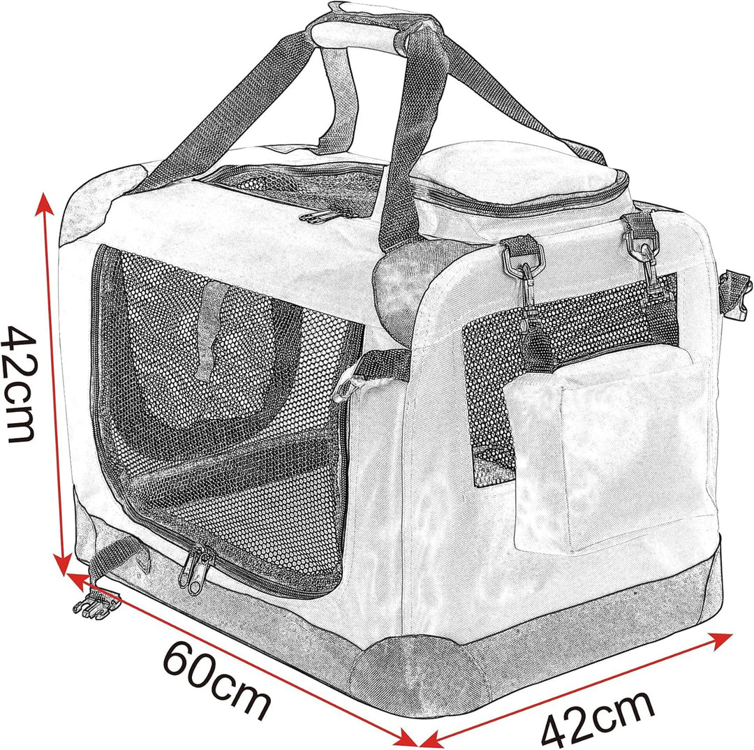 EUGAD Hundebox, Hundetransportbox faltbar Hundetasche, Transportbox für Hunde 60x42x42cm, Hundebox A