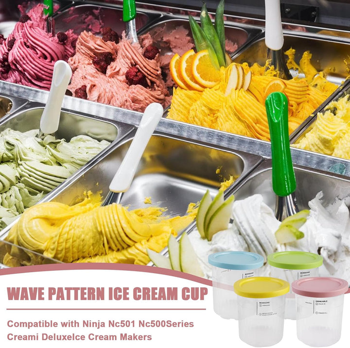 4er-Set Creami Behälter für die Ninja Creami Eismaschine, Creami Deluxe Behälter/Becher für Ninja Ei