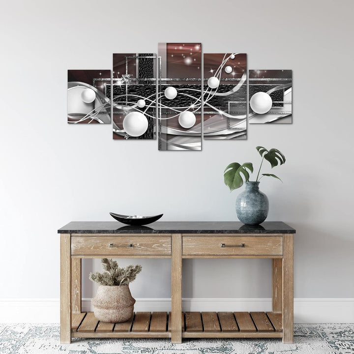 Runa Art Wandbilder Abstrakt Kugel 5 Teilig Bild auf Vlies Leinwand Deko Wohnzimmer Schlafzimmer Ill