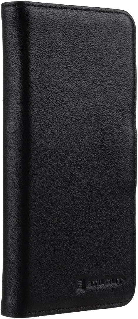 STILGUT Lederhülle kompatibel mit iPhone SE 2020/iPhone 8/iPhone 7 mit Karten-Fächern, Schwarz Nappa