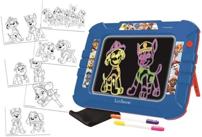 Ardoise lumineuse à dessiner Lexibook La Pat'Patrouille avec feutres