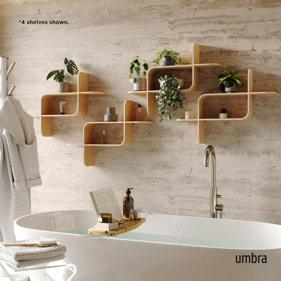 Umbra Montage Wandregal, Schweberegal aus Bugholz, Natur, Natur