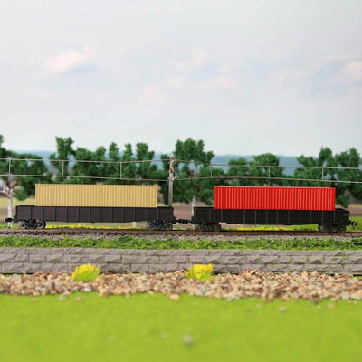 Evemodel 9Stk. Container Versand Güterwagen Spur N Modelleisenbahn Wagen 1:160 (40ft), 40ft