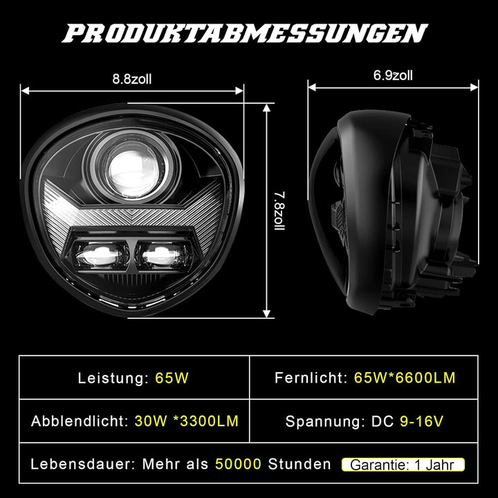 REALOVE Motorrad Scheinwerfer E Geprüft, 65W Motorrad Zusatzscheinwerfer für V Star 1300 XVS1300 XVS