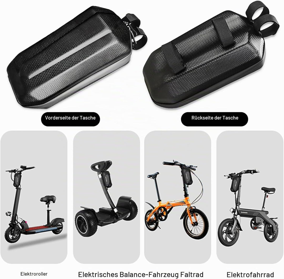 3L E Scooter Tasche für Roller wasserdichte Rollertasche Grosser Kapazität Lenkertasche Schwarz Vord