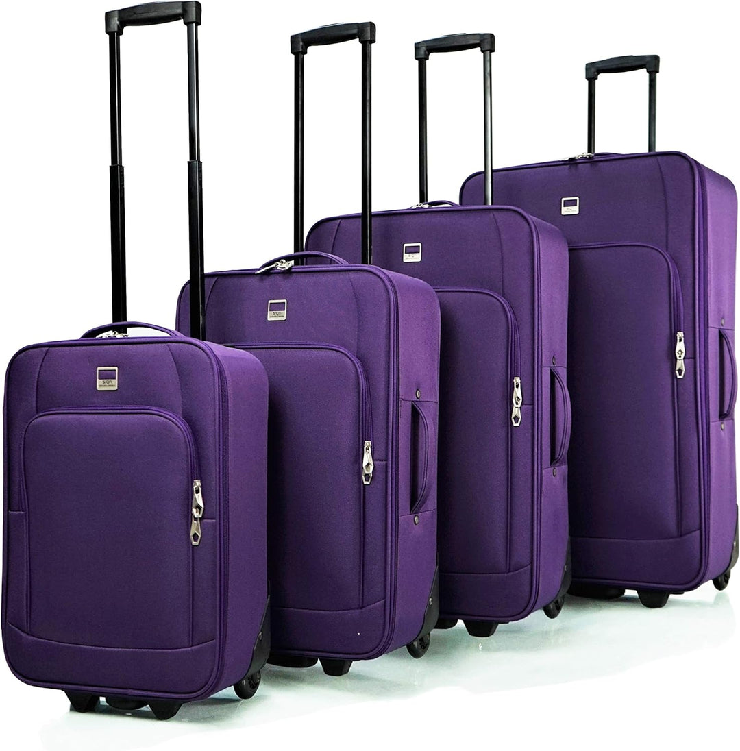 SIGN Reisekoffer 4er Set oder M/L/XL/XXL Stoffkoffer (Lila, L) Lila L, Lila L