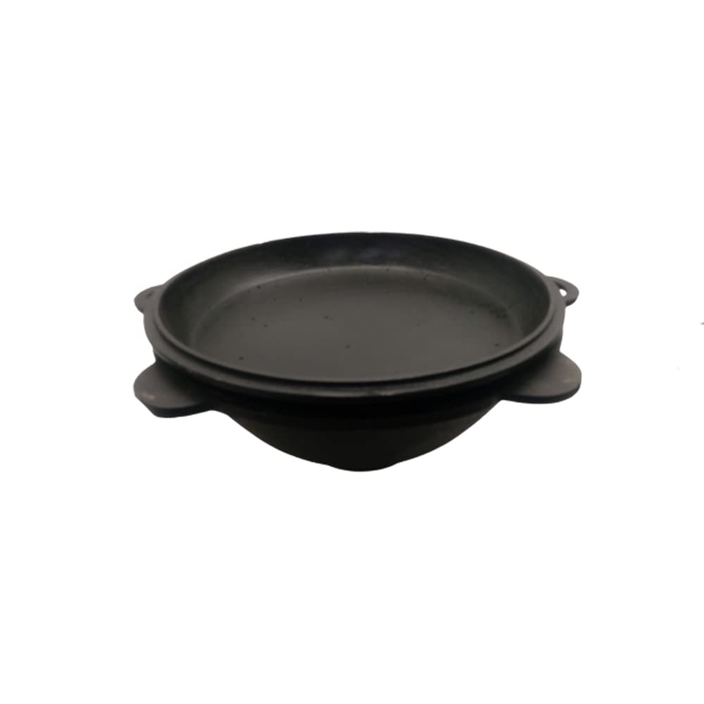 Grillpeter Kazan Gusseisen 12 Liter Deckel-Pfanne Kasan mit glattem Boden