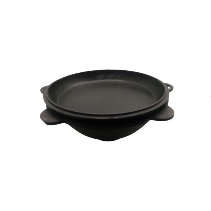 Grillpeter Kazan Gusseisen 12 Liter Deckel-Pfanne Kasan mit glattem Boden