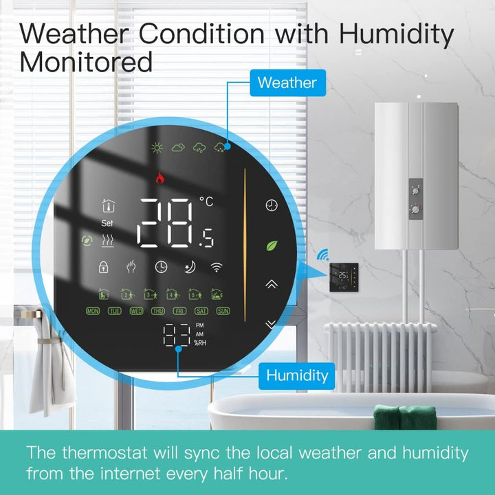MOES WiFi Thermostat Programmable Room Temperature Controller for Gas Boiler Temperature HumidityTuy