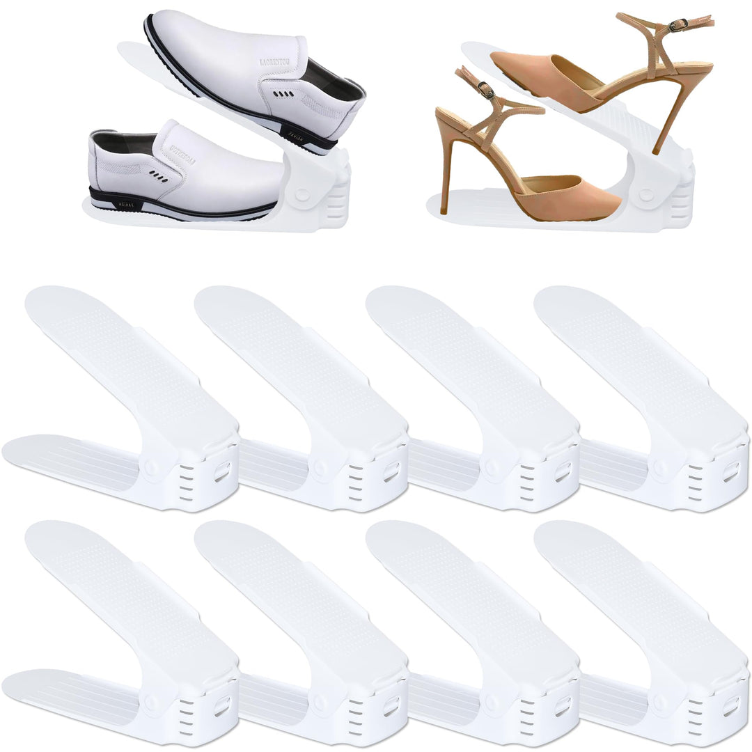 10 Stück Einstellbare Schuhschlitze aus PP Anti-rutsch Schuhregale Höhenverstellbare Schuhstapler Pl