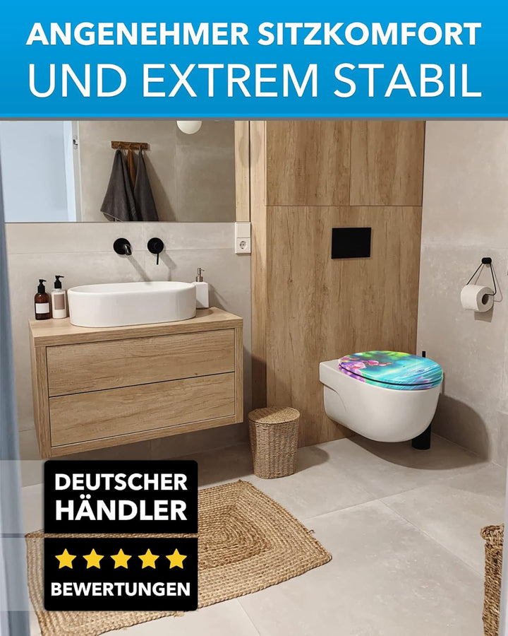 Xonic Design WC-Sitz - Premium Klo-Deckel - Toilettensitz mit Absenkautomatik - hochwertige Klobrill