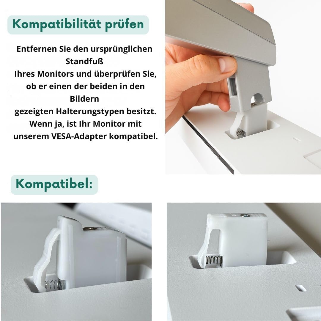 VESA-Adapter kompatibel mit HP-Monitoren: M22f, M24f, M24fd, M24fw, M24fwa, M27f, M27fe, M27fd, M27f