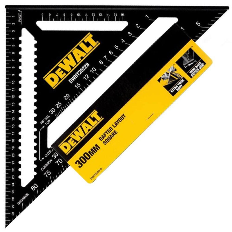 DEWALT Dewa Speed Square-Anschlagwinkel 30cm DWHT25228-0, Schwarz