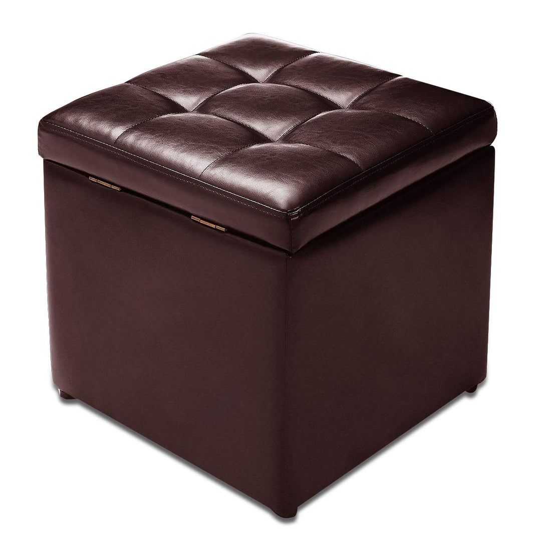 GIANTEX Sitzhocker mit Stauraum, Sitzwürfel Sitzbox auS PU, Sitztruhe Sitzcube Aufbewahrungsbox Fuss