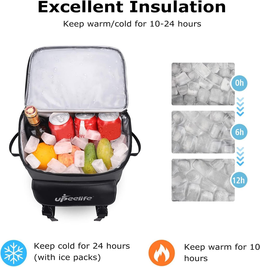 Upeelife Kühlrucksack 30L mit Picknickdeck Befestigungsband, Wasserdichter Picknickrucksack Kühltasc