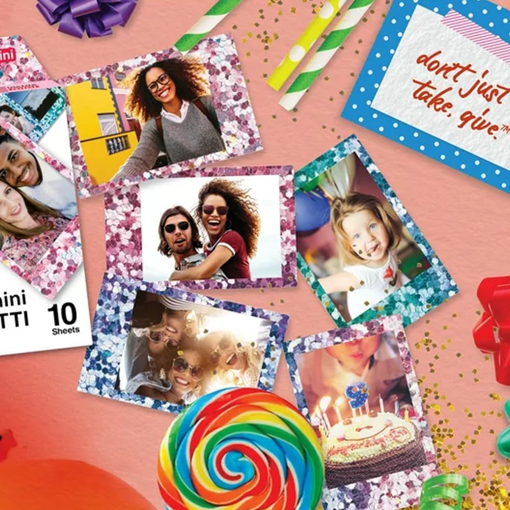 Fujifilm Instax-Konfetti-Mini-Film (10 Belichtungen, 3er-Pack), lebendige Bunte Sofortfotos, kompati