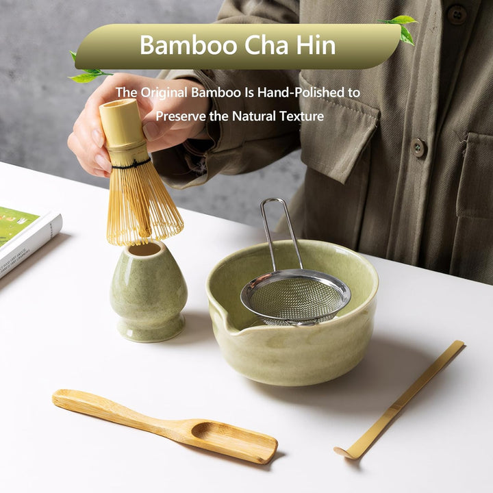 TOPCHANCES 6 Stück Matcha-Set,Matcha Besen Set,Matcha Schale Tee Set für die Zubereitung von Milchka