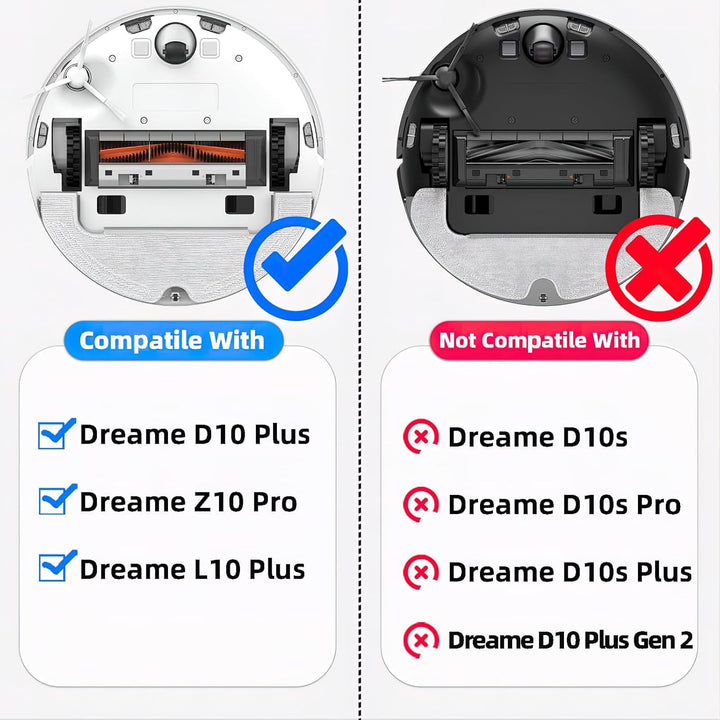 Zubehör Ersatzteile Zubehörset für Dreame D10 Plus RLS3D, Z10 Pro, L10 Plus Roboterstaubsauger, 2 Ha
