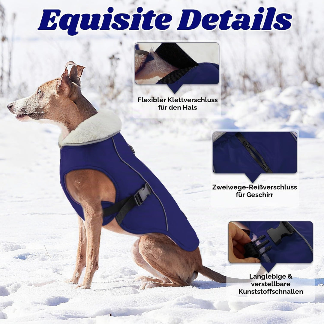EMUST Hundemantel, Winter, wasserdichte Hunde-Schneejacke für den Winter, verstellbar, für kleine/mi