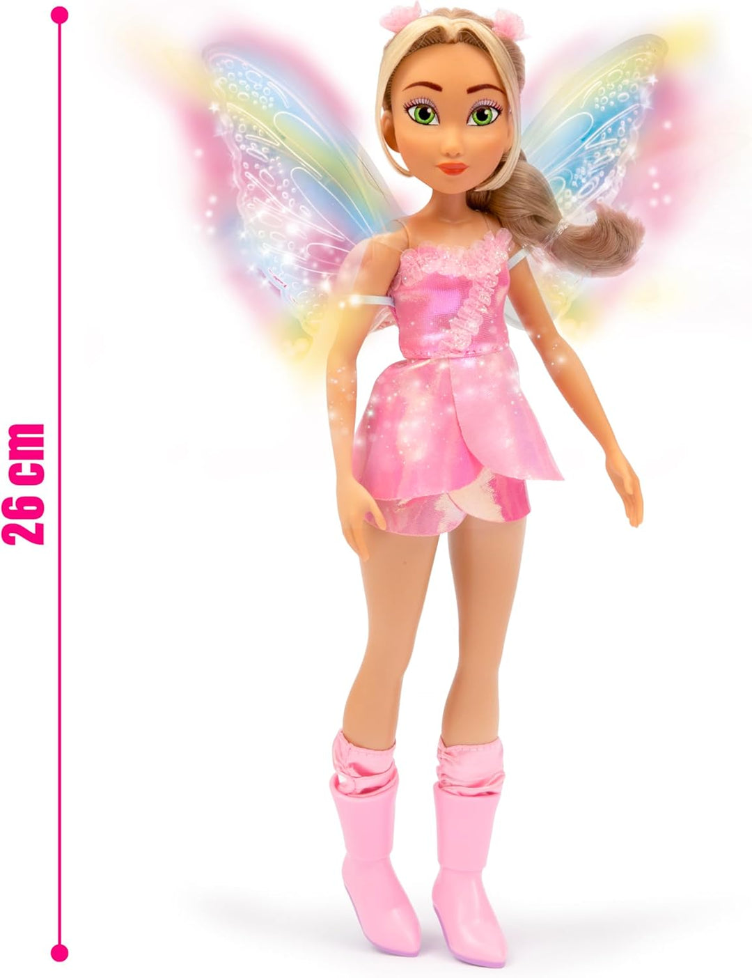 Winx Fairy Light Up Wings Doll – Flora with Sparkling Outfit & Glowing Wings – 27cm Fashion Doll wit