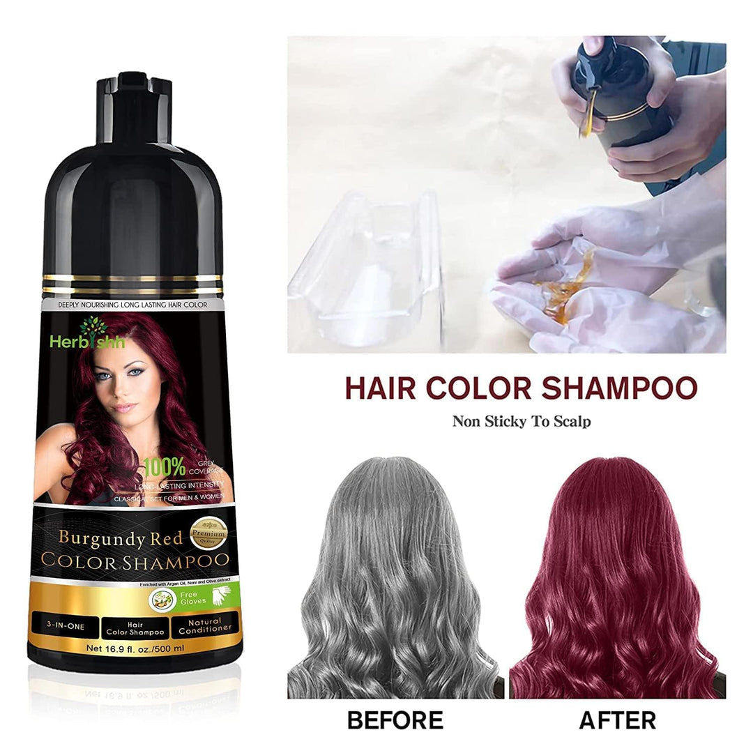 Herbishh Ultimate Hair Color Shampoo Kit (2 Stück Hair Color Shampoo + Argan Hair Mask) für graues H