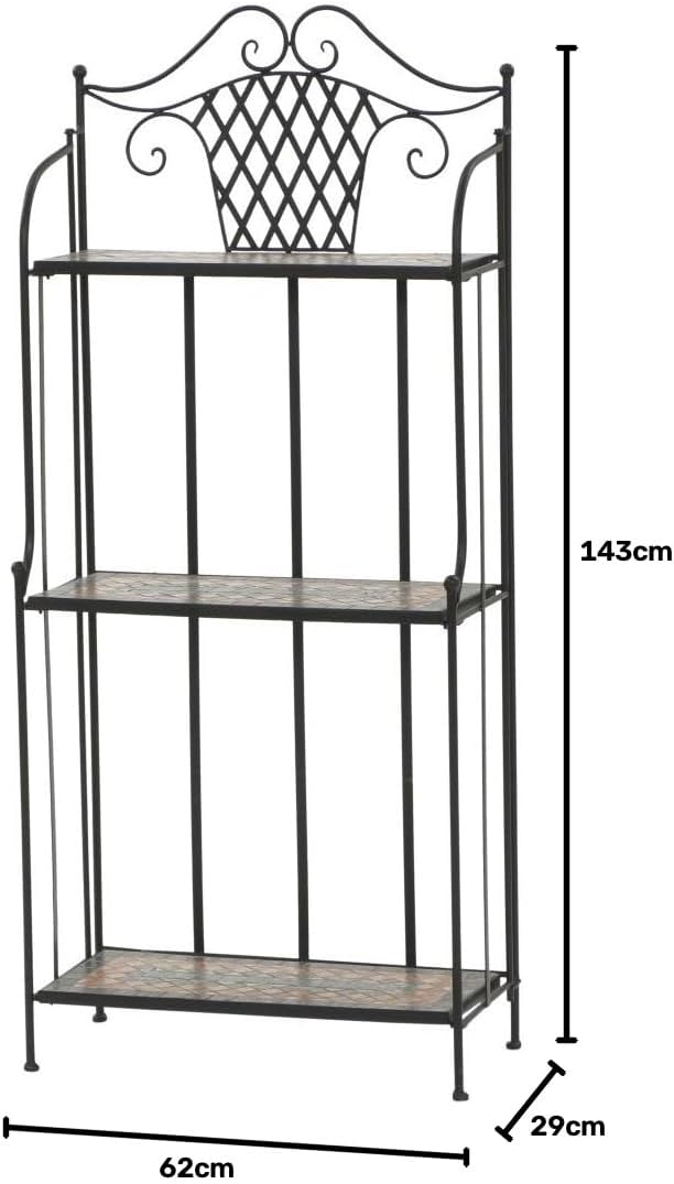 Siena Garden Regal Prato, 62x29x143cm, in schwarz matt