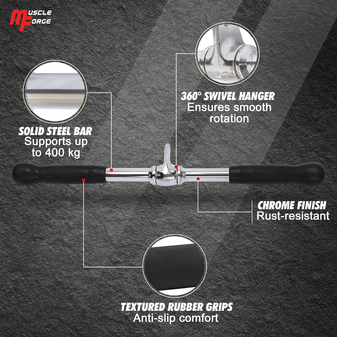 MuscleForge® Aufsatz für Latzug, Seilzug, Griff mit Drehbarem für Kabelmaschine, Kabelzug Griff für