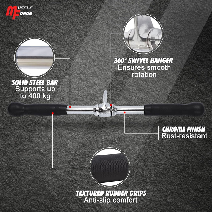 MuscleForge® Aufsatz für Latzug, Seilzug, Griff mit Drehbarem für Kabelmaschine, Kabelzug Griff für