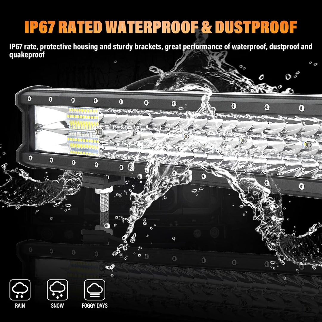 LED Arbeitsscheinwerfer Bar, SKYWORLD 23 Zoll 324W LED Scheinwerfer Lightbar 12V 24V mit Kabelbaum F
