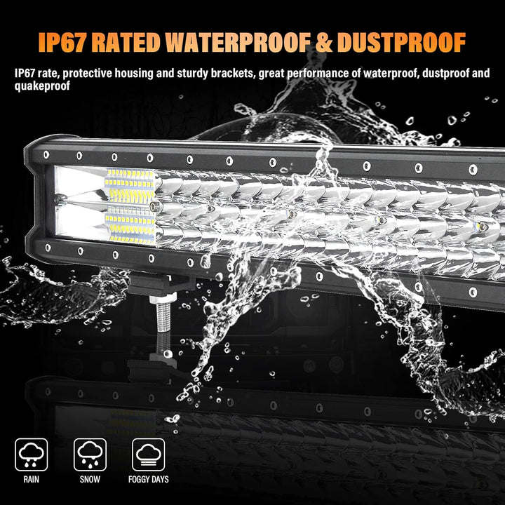LED Arbeitsscheinwerfer Bar, SKYWORLD 23 Zoll 324W LED Scheinwerfer Lightbar 12V 24V mit Kabelbaum F