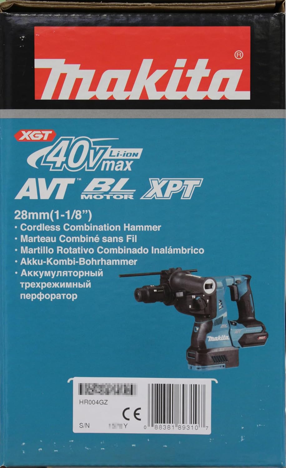 Makita HR004GZ Akku-Kombihammer SDS-PLUS 40V max. (ohne Akku, ohne Ladegerät)