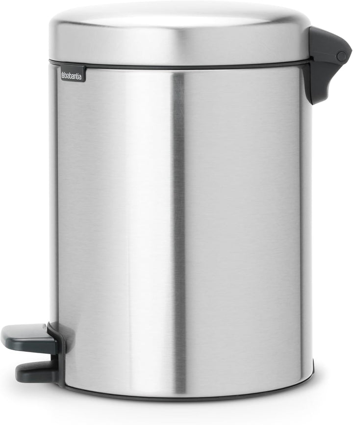 Brabantia 112102 Treteimer mit Inneneimer aus Kunststoff, stahl, Matt Stahl Fingerprint Proof, 5 Lit